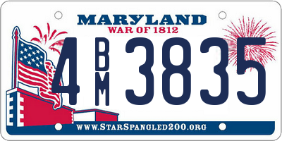 MD license plate 4BM3835