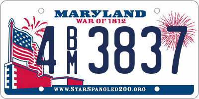 MD license plate 4BM3837