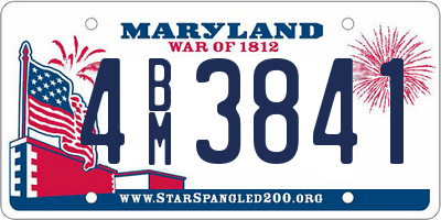 MD license plate 4BM3841