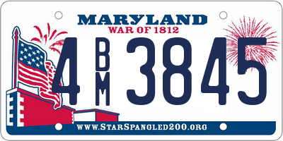 MD license plate 4BM3845