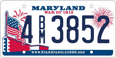 MD license plate 4BM3852