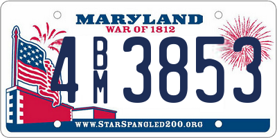 MD license plate 4BM3853