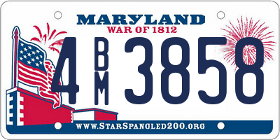MD license plate 4BM3858