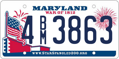MD license plate 4BM3863