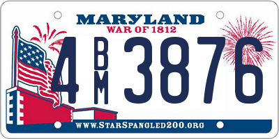 MD license plate 4BM3876