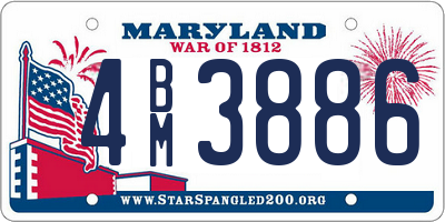 MD license plate 4BM3886