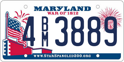 MD license plate 4BM3889