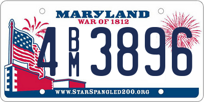 MD license plate 4BM3896