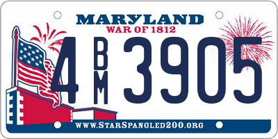 MD license plate 4BM3905