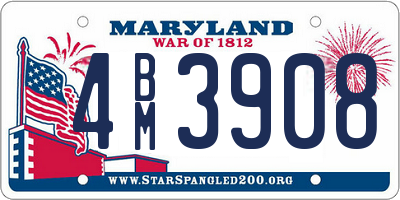 MD license plate 4BM3908