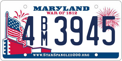 MD license plate 4BM3945