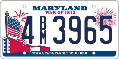 MD license plate 4BM3965