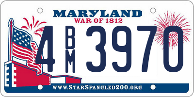 MD license plate 4BM3970