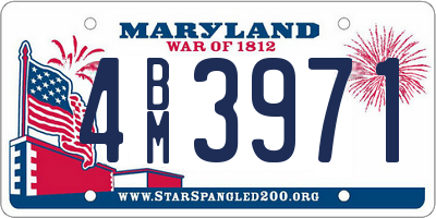 MD license plate 4BM3971