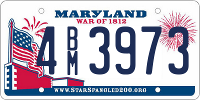 MD license plate 4BM3973