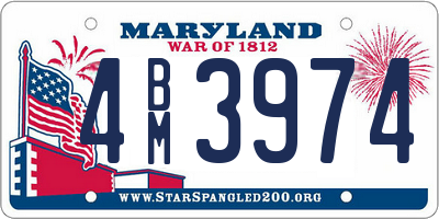 MD license plate 4BM3974