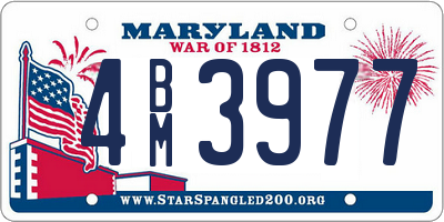 MD license plate 4BM3977