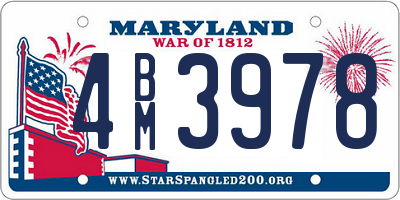 MD license plate 4BM3978