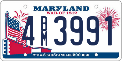 MD license plate 4BM3991