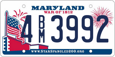 MD license plate 4BM3992