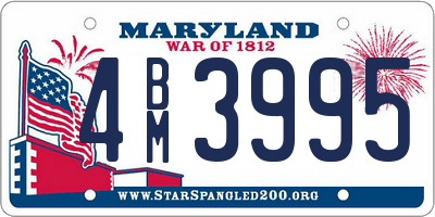 MD license plate 4BM3995