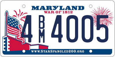 MD license plate 4BM4005