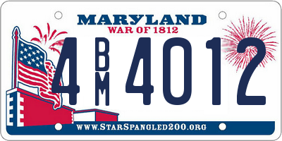 MD license plate 4BM4012