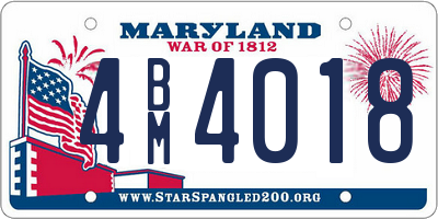 MD license plate 4BM4018