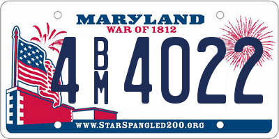 MD license plate 4BM4022