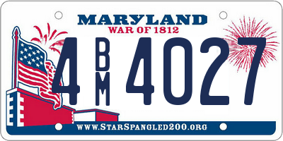 MD license plate 4BM4027
