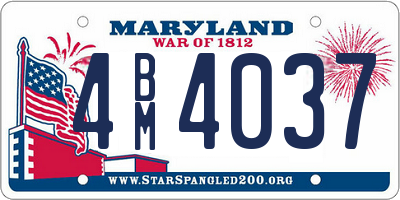 MD license plate 4BM4037