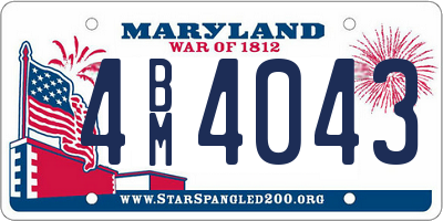 MD license plate 4BM4043