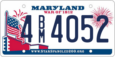 MD license plate 4BM4052
