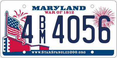 MD license plate 4BM4056