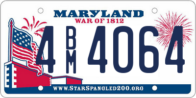MD license plate 4BM4064