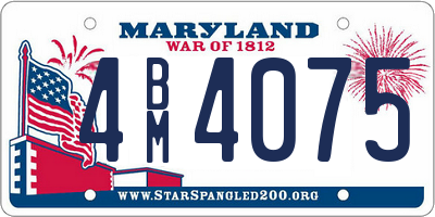 MD license plate 4BM4075