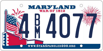 MD license plate 4BM4077