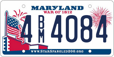 MD license plate 4BM4084