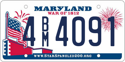 MD license plate 4BM4091