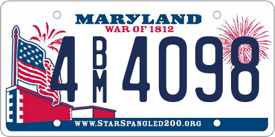 MD license plate 4BM4098