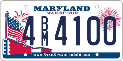 MD license plate 4BM4100