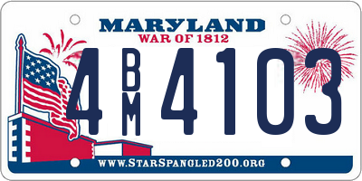 MD license plate 4BM4103