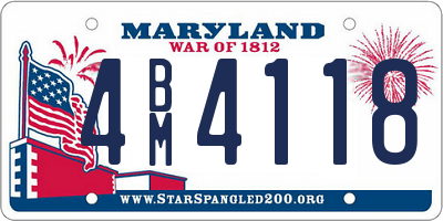 MD license plate 4BM4118
