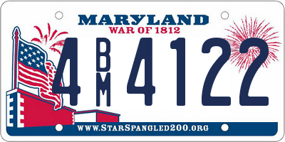 MD license plate 4BM4122