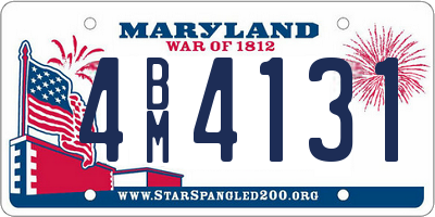 MD license plate 4BM4131