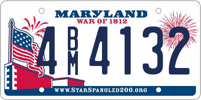 MD license plate 4BM4132