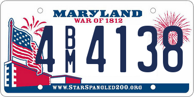 MD license plate 4BM4138