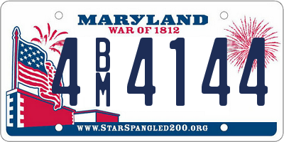 MD license plate 4BM4144