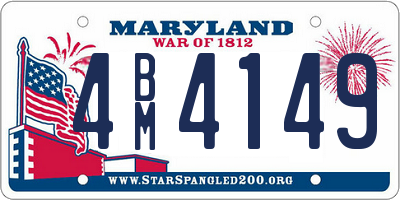 MD license plate 4BM4149