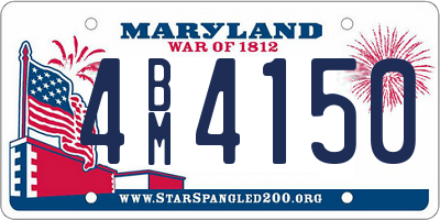 MD license plate 4BM4150